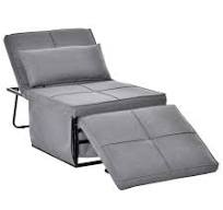 HOMCOM 4-in-1 Multi Function Folding Single Sofa Bed with Retractable  Footrest, Convertible Sleeper with Adjustable Backrest For Living Room and  Small ...