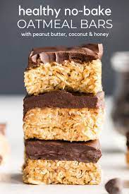 These No Bake Oatmeal Bars With Peanut Butter Coconut Are The Ultimate Easy No Bake He Healthy Baking Desserts No Bake Oatmeal Bars Healthy Dessert Recipes