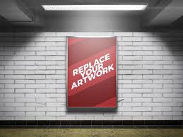 Free psd shows of subway advertising billboard mockup. Subway Station Advertising Display Mockup Mockup Love
