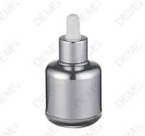 30ml 50ml Cosmetic Packaging Round Shoulder Aluminum Shell Glass Dropper  Bottles with Silver Aluminum Ruber Pipette Dropper Cap