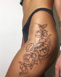 Birth Flowers And Snake Leg Tattoosleg Tattoo Womenleg Tattoos Women Thigh Leg Tattoo Women Full Small Leg Hip Thigh Tattoos Hip Tattoo Thigh Tattoos Women