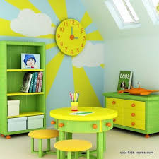 The Yellow Green Yellow And Yellow Orange Colors In This Play Room Give It A Lively And Whimsical Feel Kids Bedroom Decor Kid Room Decor Nursery Wall Murals