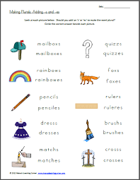 Making Plurals Add S Or Es Plurals Teaching Homeschool Free Kindergarten Worksheets