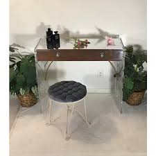 1970s Vintage Acrylic Single Drawer Vanity Table In 2020 Vanity Table Vintage Desk Upholstered Chairs
