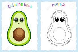 Copyright © persimmons studio 2021.все права защищены. Coloring Book Page For Preschool Children With Colorful Avocado Stock Photo Picture And Royalty Free Image Image 99601451