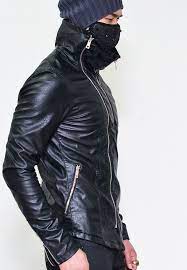 Men S High Neck Asymmetric Zip Up Jacket Mens Clothing Styles Leather Jacket Biker Leather