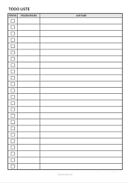 Blanko tabelle zum ausdrucken : Todo Liste Zum Ausdrucken Toptorials