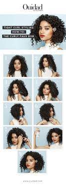 Ouidad Tight Curl Styling How To Curly Faux Bob Your Tight Curls Natural Corkscrew Pattern Is The P Curly Hair Styles Curly Hair Styles Naturally Dyed Hair
