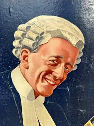 Lovely large Gilbeys whiskey showcard in Antique Tins