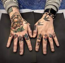 Finger Tattoo For Men Hand Tattoos For Guys Traditional Hand Tattoo Finger Tattoos