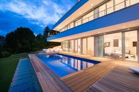 Modern Residential Building Situated On A Hillside In Pforzheim With Magnificent Panoramic Views Modern Pools Architecture Residential Building