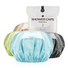 Hair cap , royalty hair cap , hair cap 30 , product salon hair cap , swiss lace hair cap , hair cap for wigs with combs , quickly dry hair hat cap. Shower Cap For Women Reusable Large Shower Cap For Men Satin Double Layer Extra Waterproof Long Hair Caps Baby Blue Brown Dark Grey Green 4 Pack Buy Online In Grenada At Grenada Desertcart Com Productid