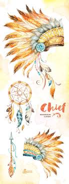 Download indian headdress clipart and use any clip art,coloring,png graphics in your website, document or presentation. Chief Indian Headdresses Dreamcatcher And Arrow Watercolor Etsy Watercolor Dreamcatcher Feather Tattoos Indian Headdress