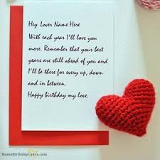 Birthday Wishes For Fiancee Male Write Name On Wish Birthday Card For Lover Happy Birthday Wishes Birthday Wishes For Lover Happy Birthday Greeting Card Birthday Wishes For Love