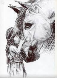 Un medaglione di metallo splendente con taglio per regalo. Bambina Con Cavallo Horse Art Drawing Horse Drawings Animal Sketches