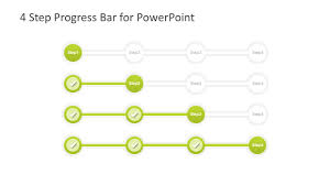 4 Step Progress Bar Design For Powerpoint Slidemodel Progress Bar Bar Design Powerpoint
