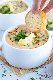 Easy Healthy Cauliflower Soup Recipe Evolving Table Recipe Cauliflower Soup Recipes Cauliflower Soup Cauliflower Soup Healthy