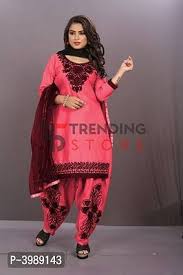 Elegant Cotton Embroidered Dress Material With Dupatta In 2020 Dress Materials Embroidered Dress Types Of Fashion Styles