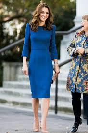 Pin By Lesli Flores On Munequitas Kate Middleton Outfits Blue Dress Outfits Royal Clothing