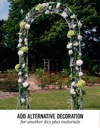 It can be decorated as such, with flowers and fabric to create the shelter in which you pledge your life to one another. Wedding Rentals Arch Decoration Wedding Diy Wedding Arch Wedding Arch