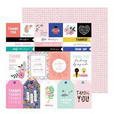 Cards should be printed on cardstock then cut to size. 12x12 Papers Pebbles Hey Hello 12x12 Paper Thank You Sentiments Pink And Paper Scrapbooking Shop