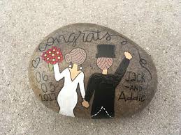 Wedding Painted Rock Rock Painting Designs Painted Rocks Rock Painting Art