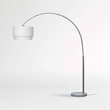 Floor lamp with shelves canada. Meryl Arc Nickel Floor Lamp With White Shade Reviews Crate And Barrel Canada