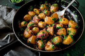 Garlic and Coriander Potatoes - Nicky's Kitchen Sanctuary