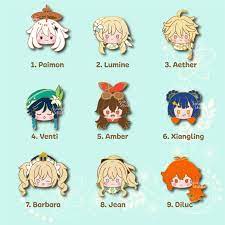 Genshin Impact 30 Chibi Characters Hard Enamel Pins Gacha Make A Wish In 2021 Chibi Characters Chibi Impact