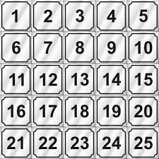 Number Chart 1 To 25 Www Bedowntowndaytona Com