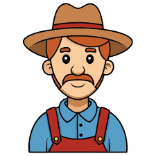 Cartoon farmer character illustration friendly man with mustache and hat  60828475 Vector Art at Vecteezy