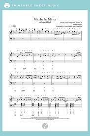 Man In The Mirror By Michael Jackson Piano Sheet Music Advanced Level Piano Sheet Music Sheet Music Music