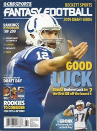 The 2020 fantasy football season is over, what do rankings look like for next season? Cbs Sports Fantasy Football Draft Guide 2015 Single Issue Magazine Amazon Com Books