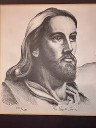 VINTAGE PRINT OF Pencil drawing Of Jesus Christ Resurection $45.00
