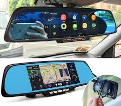 Smart Rear View Mirror With Integrated Dash Cam Touchscreen And Gps Navigation Car Accessories Cute Car Accessories Car Assesories