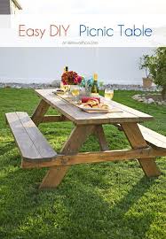 Shop Shop 72 In Brown Southern Yellow Pine Rectangle Picnic Table At Lowes Com Shop Olympic Maximum Ti Diy Picnic Table Diy Garden Furniture Diy Wood Projects