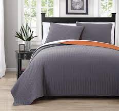 7,000 + bolts quilt shop quality fabrics threads, notions, kits, pfaff machines & accessories. Wholesale Beddings Project Runway Grey Orange Reversible Coverlet Quilt King Size Embroidered 3pc Summer Quilt Set Buy Online In Fiji At Fiji Desertcart Com Productid 33481374