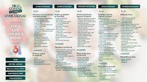 Tous En Cuisine Avec Cyril Lignac La Liste Des Ingredients De La Semaine Du Lundi 14 Au Vendredi 18 Septembre