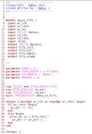This page contains verilog tutorial, verilog syntax, verilog quick reference, pli, modeling memory and fsm, writing testbenches in verilog, lot of verilog examples and verilog in one day tutorial. Digital Design Expert Advise Asynchronous Fifo With Programmable Depth