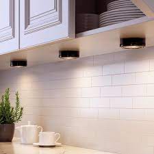 Hampton Bay 6 Light Xenon Black Under Cabinet Puck Light Kit Ec1333bk The Home Depot Cabinet Lighting Under Cabinet Lighting Light Kitchen Cabinets