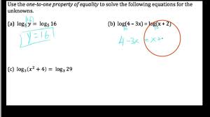 3 2 3 One To One Property Of Logarithmic Equations Equations The One Algebra