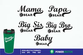 Free Bear Family Bundle Set Svg Dxf Eps Png Files For Cricut Silhouette Crafter File Free Cut Files For Cricut