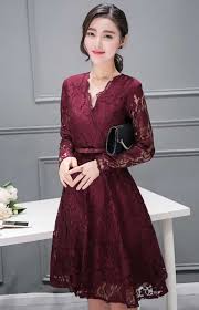 Kerah v depan dan belakang, pinggang smoke, mekar bagian rok jual dress bunga kerah v model kimono preloved ld 100, p 130. Dress Brokat V Neck Gamis Brokat