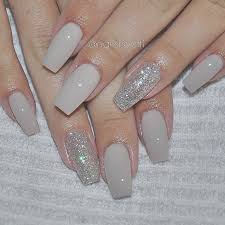 It does not have the 'strong' rigidity of an acrylic manicures but not as flexible as a gel manicure; Acrylic Nails Grey And Glitter New Expression Nails