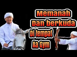 Aji yang juga menjadi narasumber bersama aa gym dalam acara tersebut meluruskan bahwa yang dimaksud oleh aa gym. Berkuda Dan Memanah Di Tempat Aa Gym Youtube