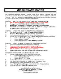 Bring your completed live scan form to the nearest live scan location. Bsis Guard Card