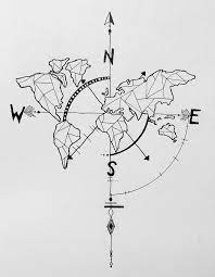j adore la carte et l idee de la boussole pour la page de couverture bedeutungsvolle zeichnungen karten tattoos reise tattoo