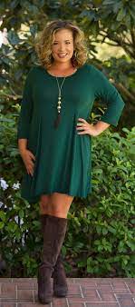Turn Of The Seasons Dress Hunter Green Green Dress Outfit Curvy Girl Outfits Winter Dress Outfits