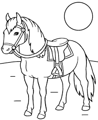 Each printable highlights a word that starts. Printable Coloring Page Horse With A Saddle