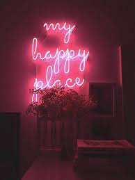 Bedroomdecor Place Real My Happy Place Real Glass Neon Sign For Bedroom Garage Bar Man Cave Room Home De Neon Lights Bedroom Neon Sign Bedroom Neon Bedroom